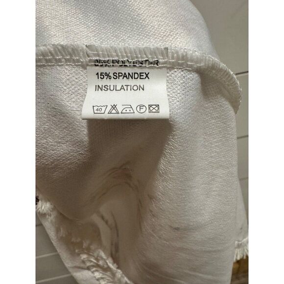 White Floral Tank Mini Dress Fringe Hem Women XL - Picture 7 of 7